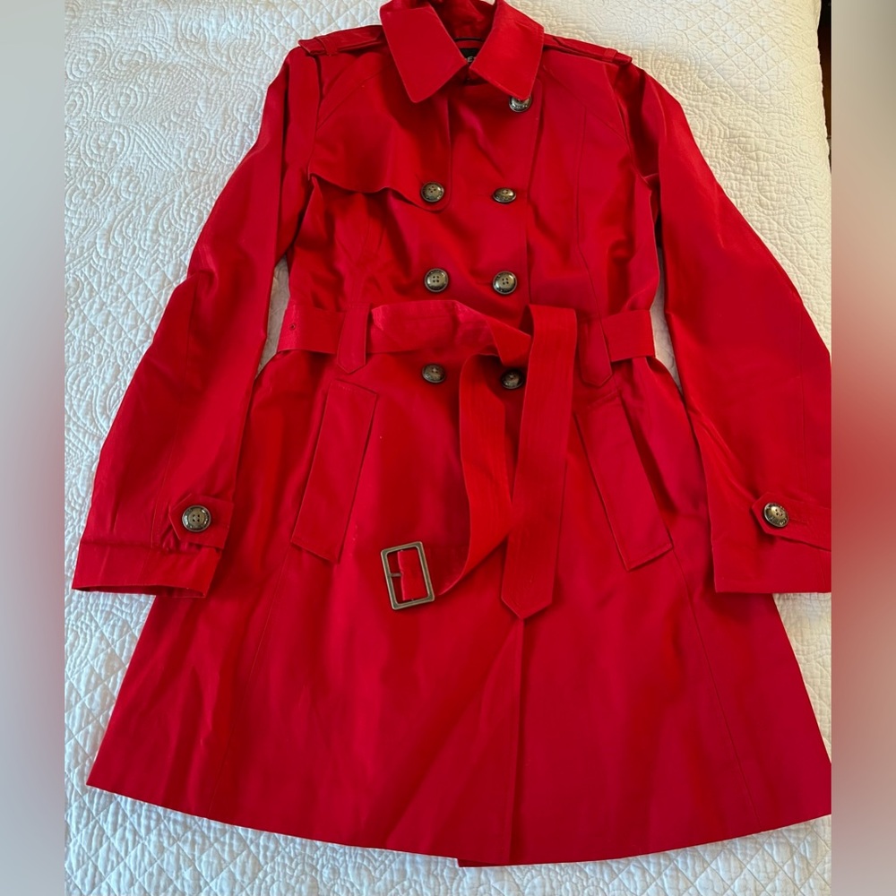 Express Red Trench Coat Size Medium